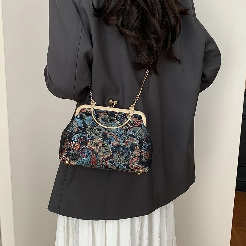 Silk Embroidery Crossbody Bag Patchwork National Style 2025 Bags for Women Hasp Simple Fashion Womens Handbags 260307
