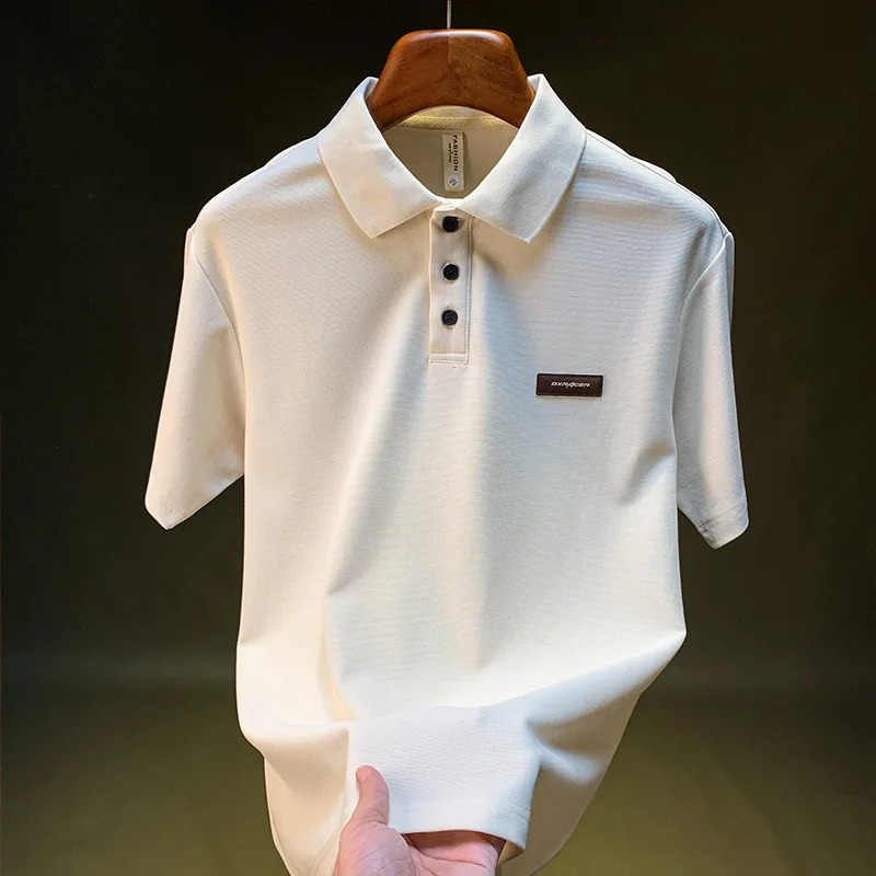 Summer Short sleeved Polo Shirt for Men 2025 Large Simple Tshirt Top Versatile Casual Mens Clothing 260228