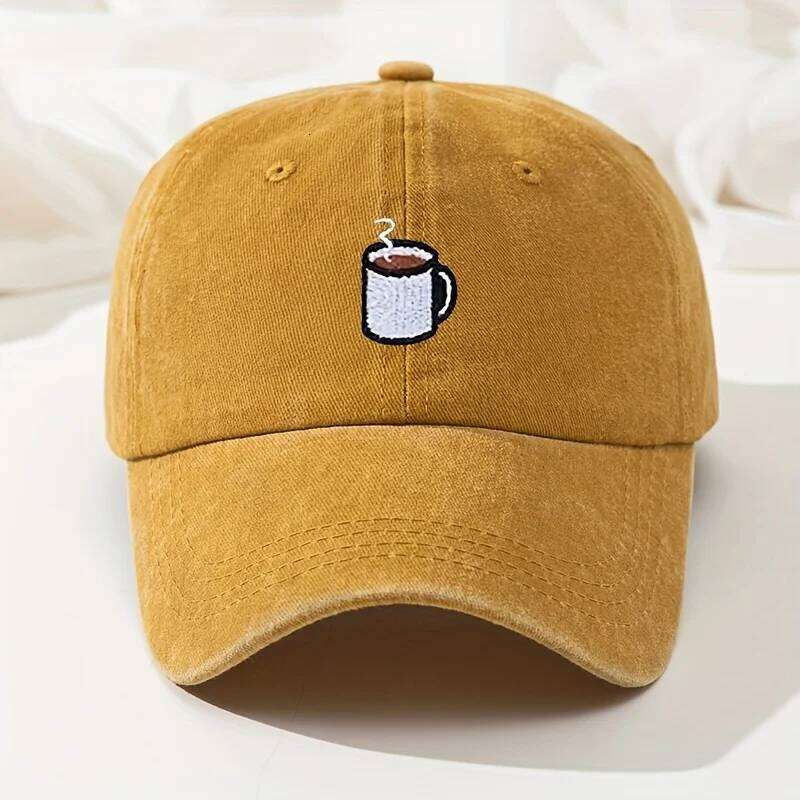 Baseball cap retro washed casual cup embroidered curved hip hop adjustable running fishing hat Y260304