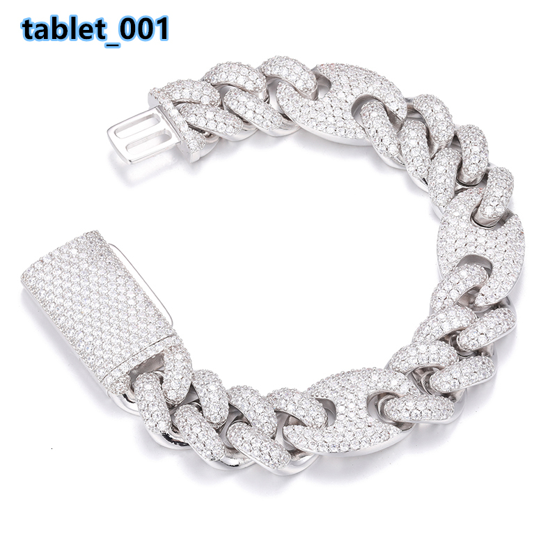 Hot Sale High Quality New Fashion Iced Out Moissanite/Zircon Cuban Link Chain Hip Hop Bracelet for Men and Women