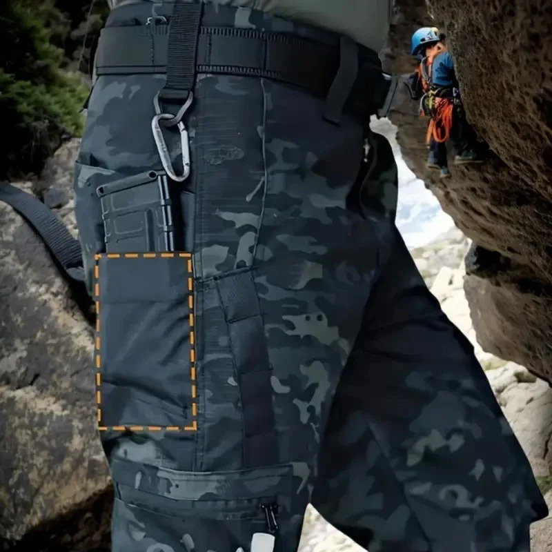 Outdoor Tactical Pants Mens Waterproof Cargo Trousers Multi-pocket Work Wear Resistant Pants Hiking Training Pant Overalls 260305