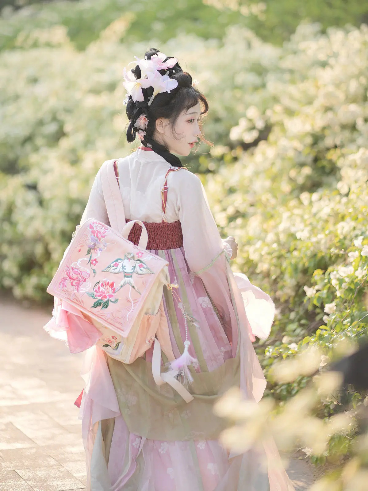 National Style Guochao Antique Embroidered Paper Kite Backpack Hanfu Lolita Canvas Female Retro Bag Women 260307