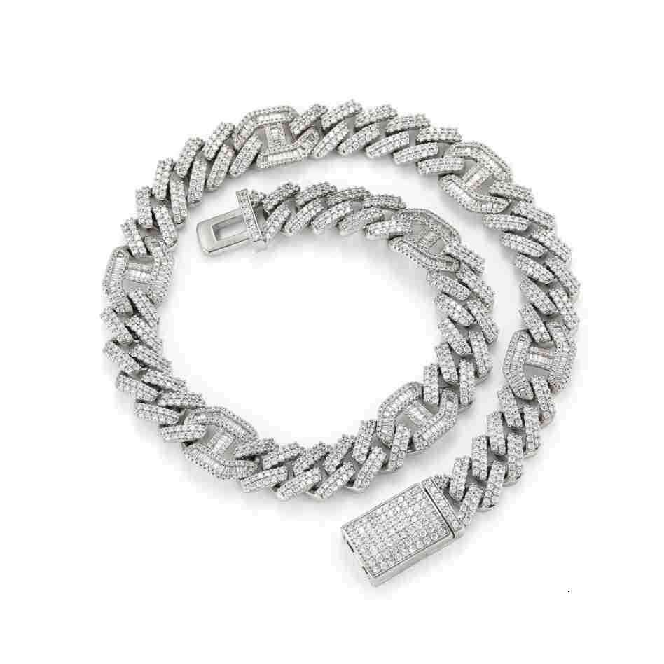 European and American style hip-hop jewelry, copper inlaid with micro zirconia, high-quality micro-inlaid zirconia Cuban necklace, hiphop