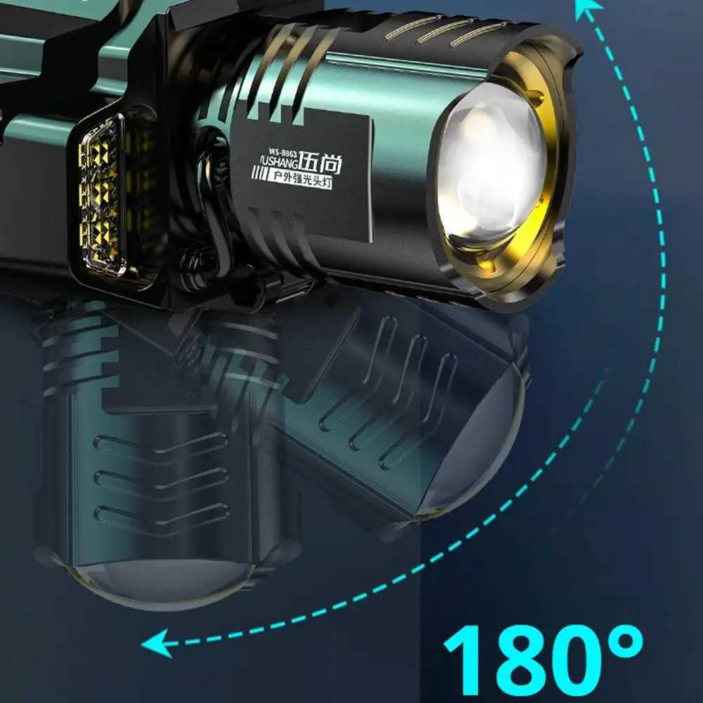 Cob Motion Sensor Headlamp Powerful Hands-Free Mining Lamp Motion Sensor Usb Rechargeable High Power Head Lamp Fishing Headlight H260307