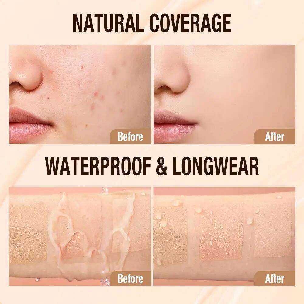 Liquid Foundation Cream 30ml Full Coverage Makeup Base SPF30 Waterproof Long Lasting Concealer Smooth Matte Finish 26L0306