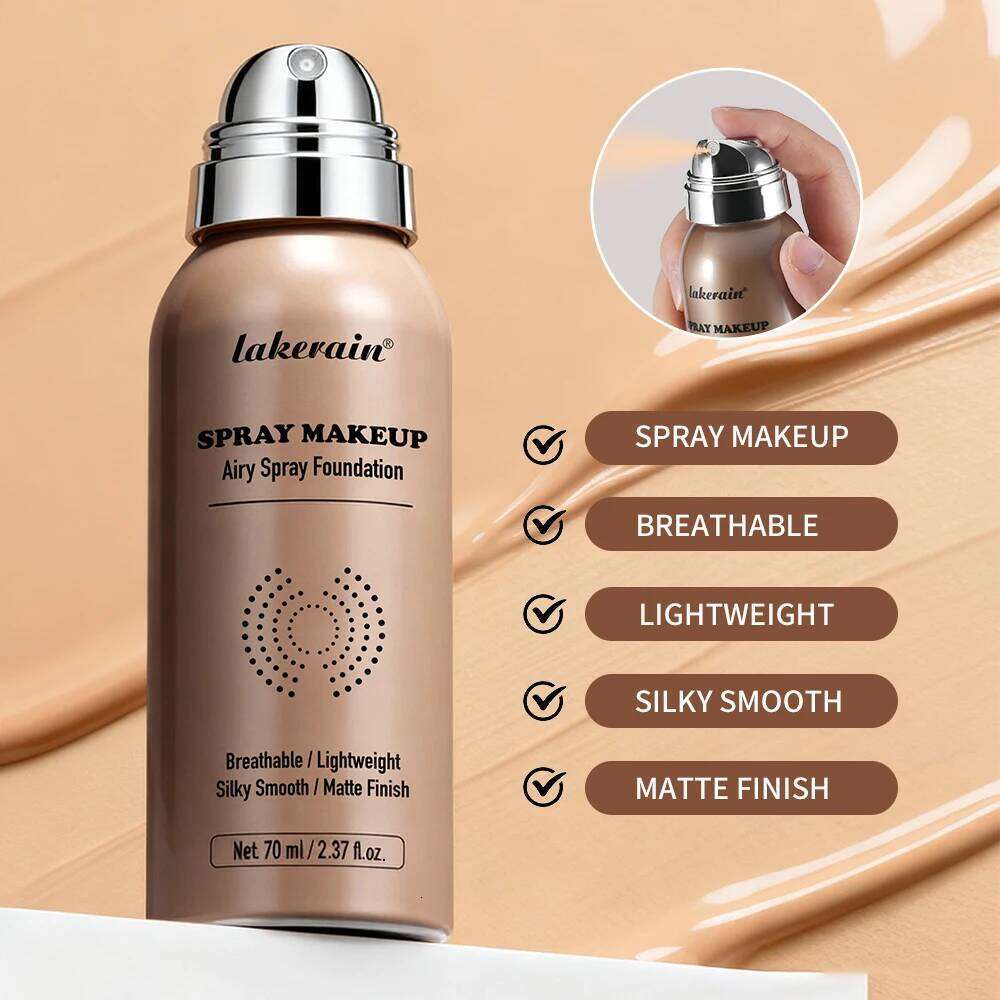 Makeup Natural Lightweight Breathable Matte Finish Moisturizing Waterproof Long-lasting Women Foundation Spray 26L0306