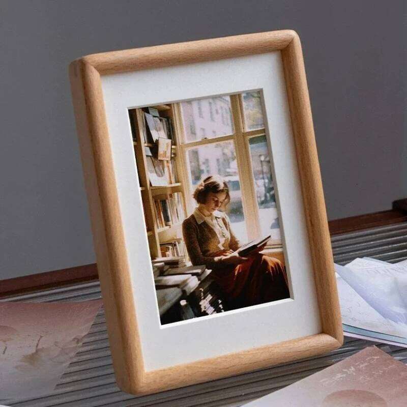Beautiful Wall,Black Walnut Photo Frame,Real Wooden Round Corner Picture Frames Swing Table/wall-mounted Home Decor H260306