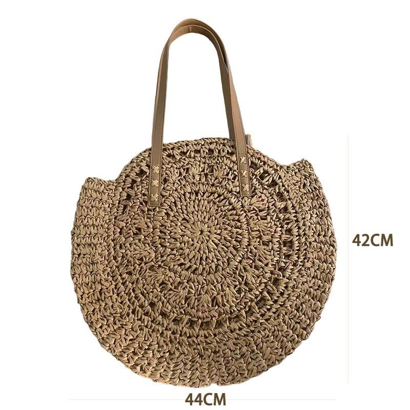 Large capacity hand-woven bag for ladies - 2026 new style straw bag, beach vacation shoulder bag, commuting tote bag, bohemian style