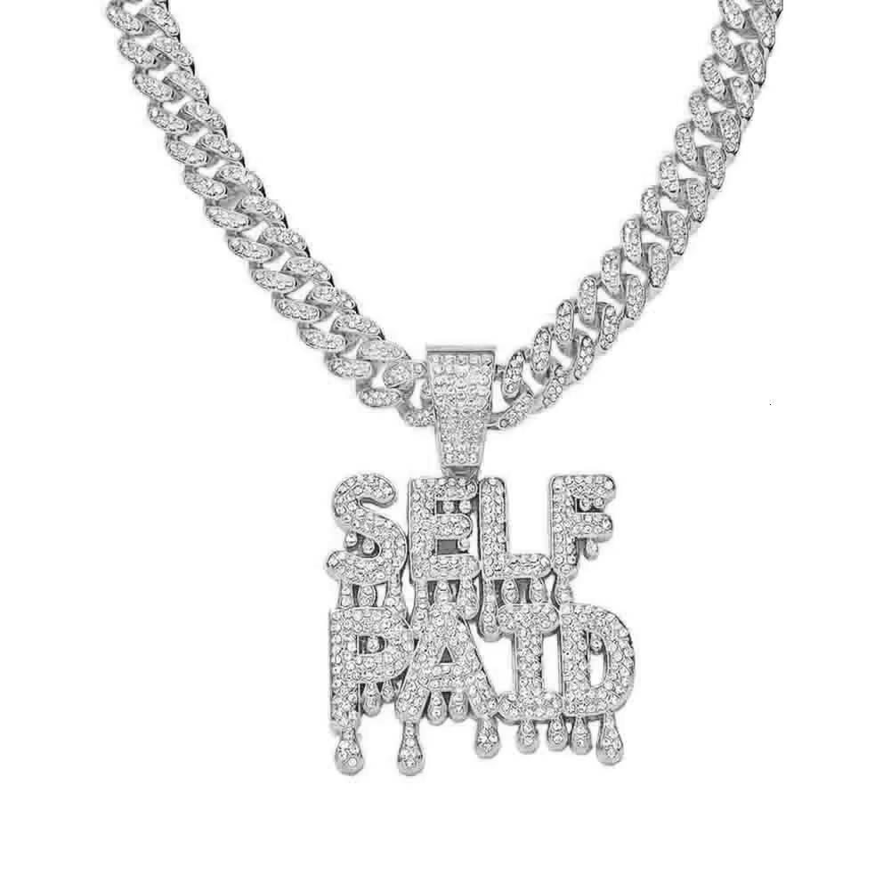 Hot Silver Plated Hip Hop Jewelry Mens Iced Out Moissanite Custom Design Letter Alphabet Cuban Link Chain Pendant Necklace 2025
