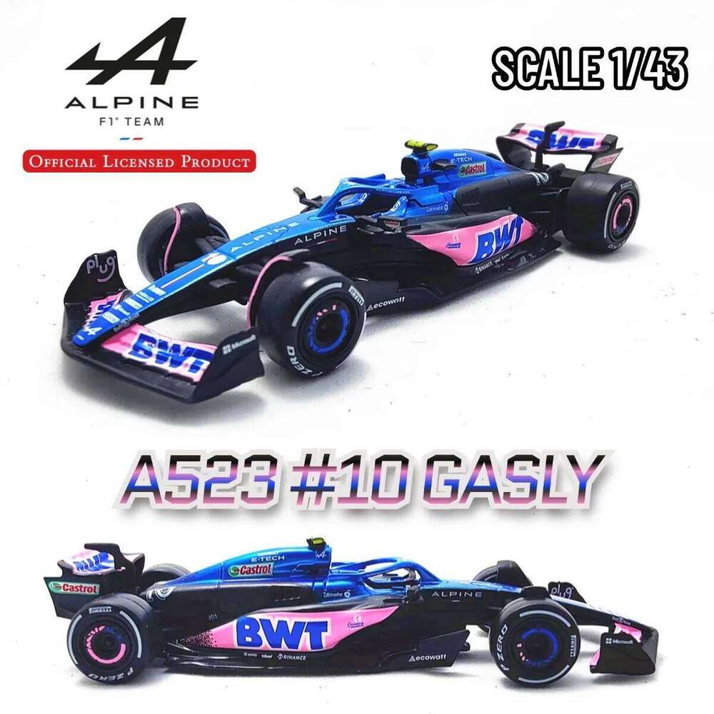 Bburago BWT Alpine A523 #10 Pierre Gasly F1 Car Model, 1:43 Scale Formula 1 Racing French Team Miniature Collectible Figure Toy Z260306