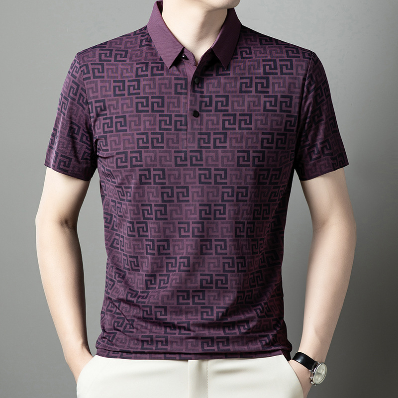 Luxury Designer Clothes 2025 Summer Mens Casual Seamless T-Shirt Fashion POLO Shirt Comfortable Versatile Short Sleeve Mens Clothing Ice Silk Breathab