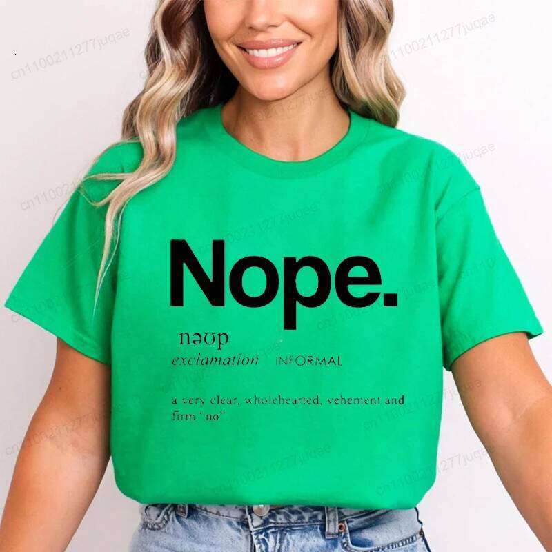 Printed Trend Women Fashion Graphic T-shirts Clothes Nope Letters Print Female Shirts Lady Casual Tee Clothing XJ260306