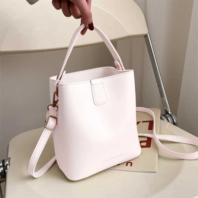 Fashion Pu Shoulder Bag For Women Large Capacity Shopping Shoulder Bags Elegant Simple All-Match Purse Crossbody Bucket Bags H260306
