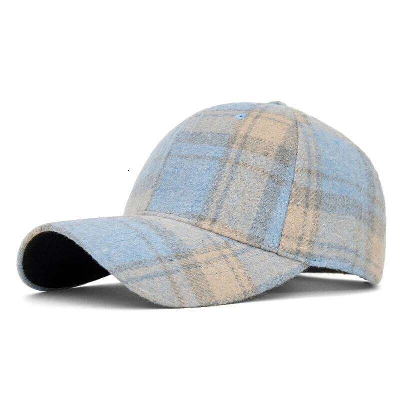 Hats Men Women New Classic Plaid Baseball for Autumn and Winter Hard-Brimmed Face-Slimming Duckbill Cap Sun Hat Y260304