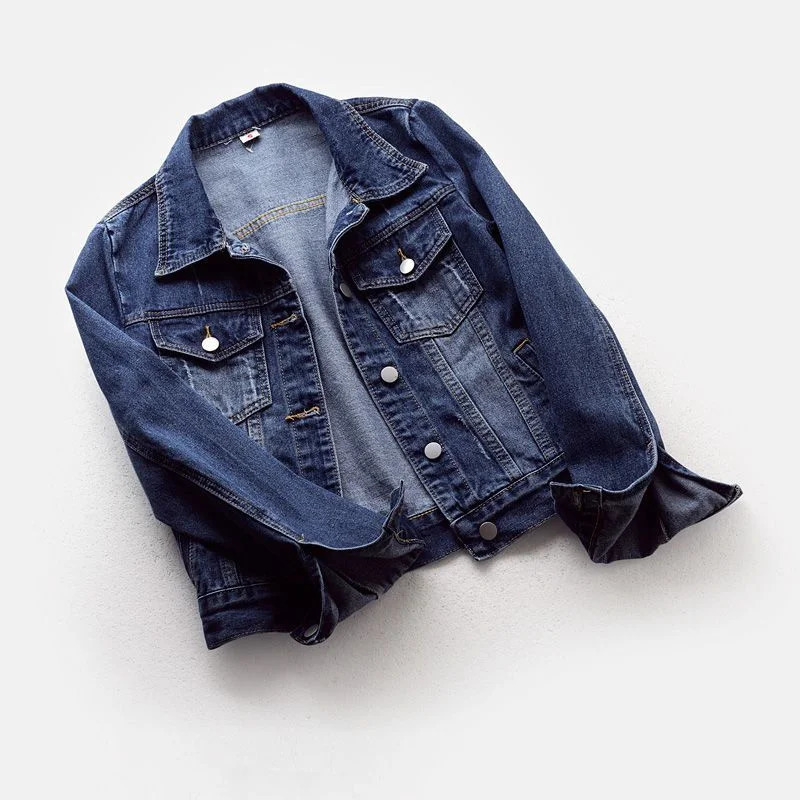 Spring Autumn Womens Denim Jacket Long Sleeve Overcoat Loose Denim Coat Button Outwear Jeans Jackets 5XL 260306