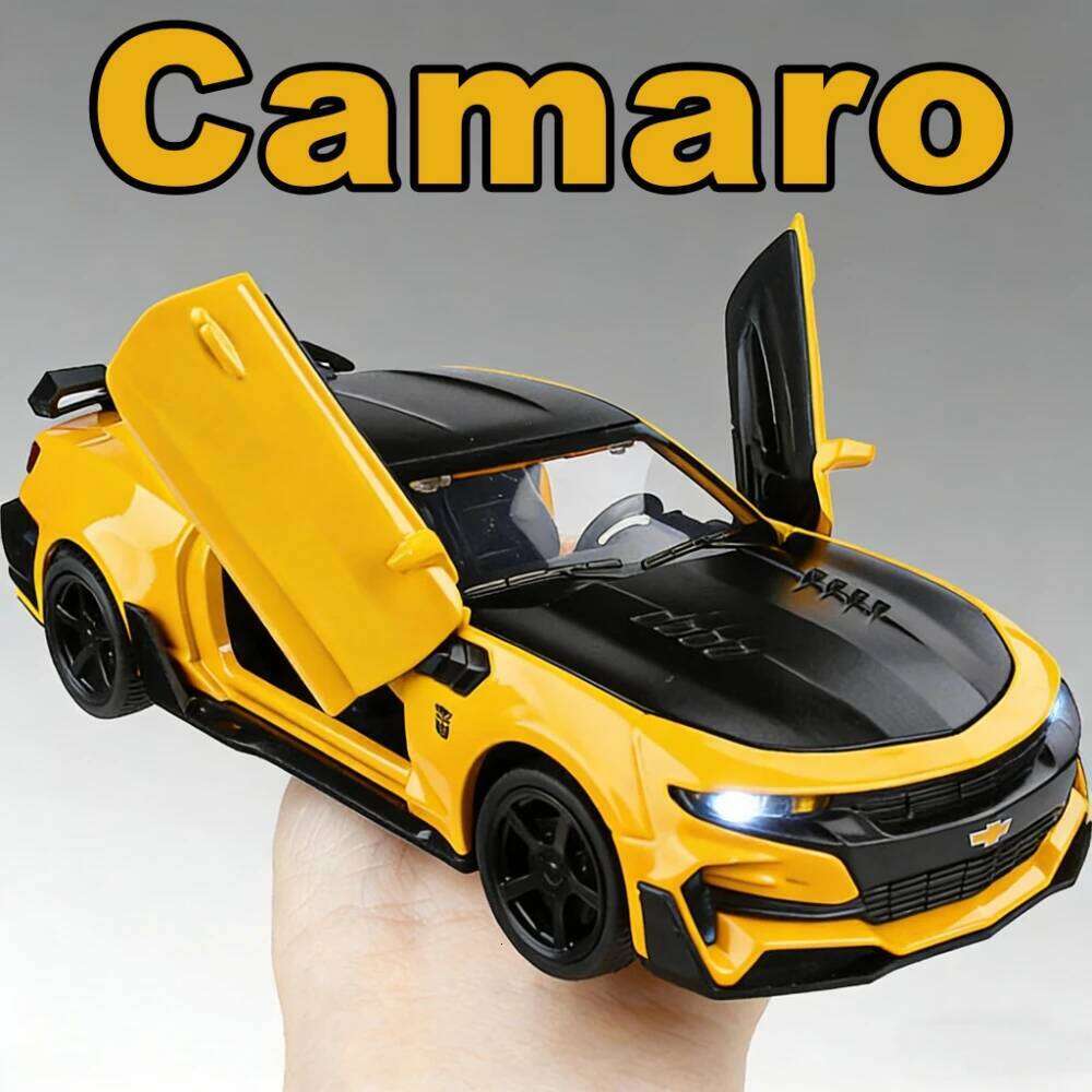 1:32 Camaro Alloy Miniature Car Diecast Model Toys with Sound Light Pull Back Doors Opened Vehices Adult Children's Holiday Gift Z260306