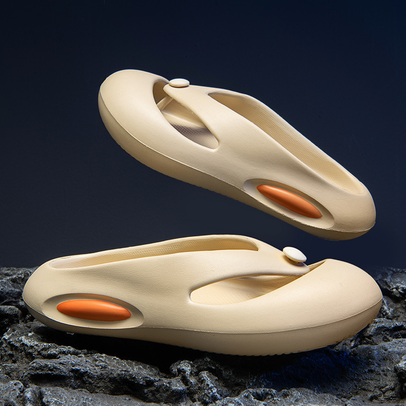 Baotou Men's Flip-flops Outdoor Thick Sole Couple Soft Sole Toe Post Sandals Simple Anti-collision Anti-slip Korean Style Beach Sandals