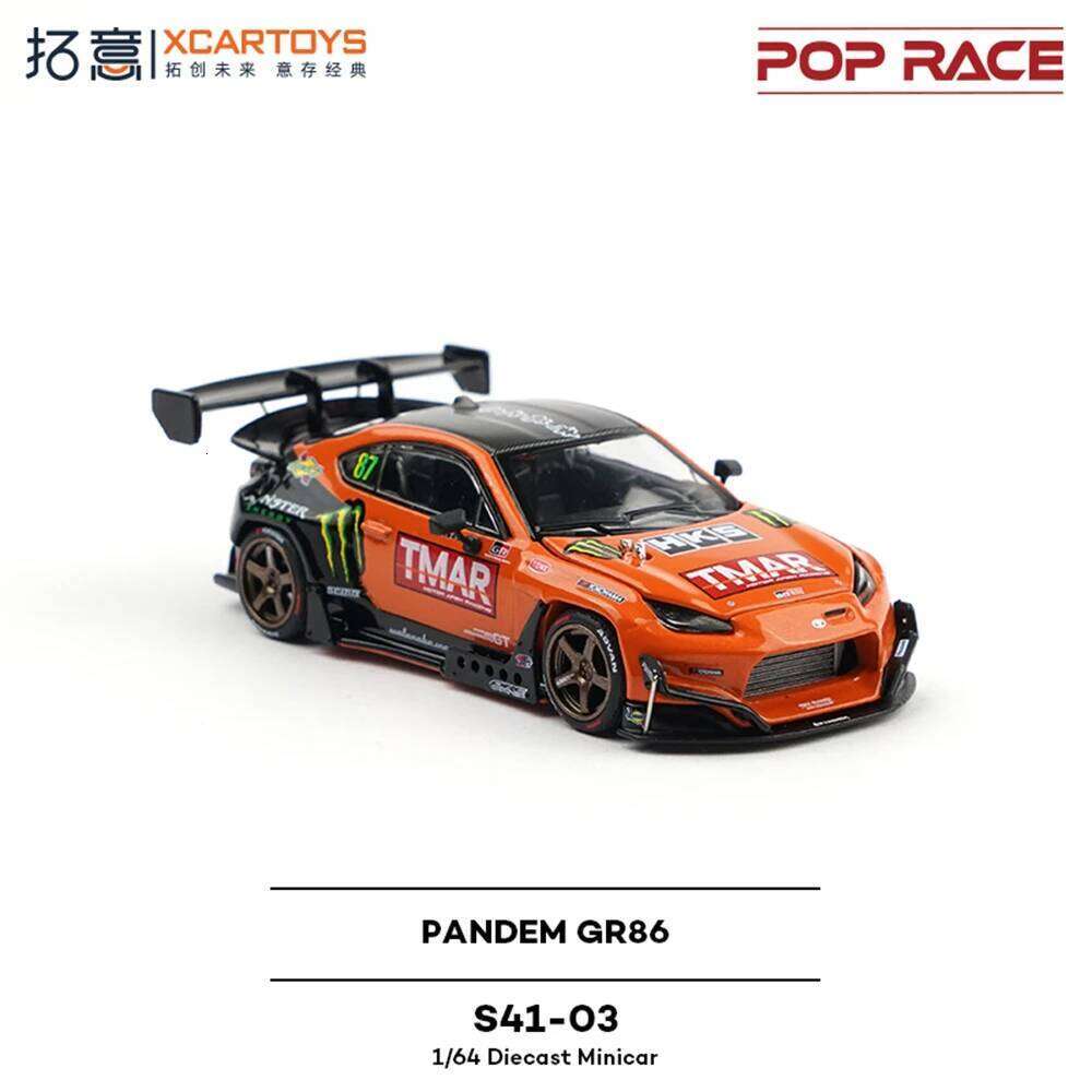 POPRACE 1:64 Scale High Quality Simulation Supercar PANDEM GR 86 Racing Model Alloy Car Collection Ornaments Birthday Gift Z260306