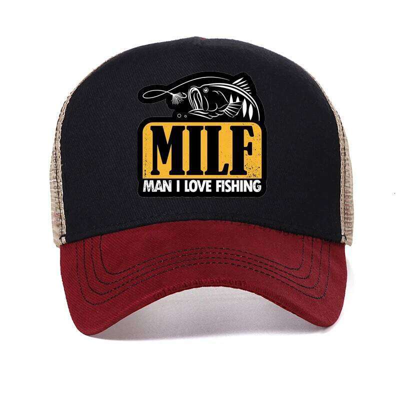 MILF I Love Men Women Adjustable Fishing Snapback hat Leisure outdoors Mesh Breathable hats Y260304