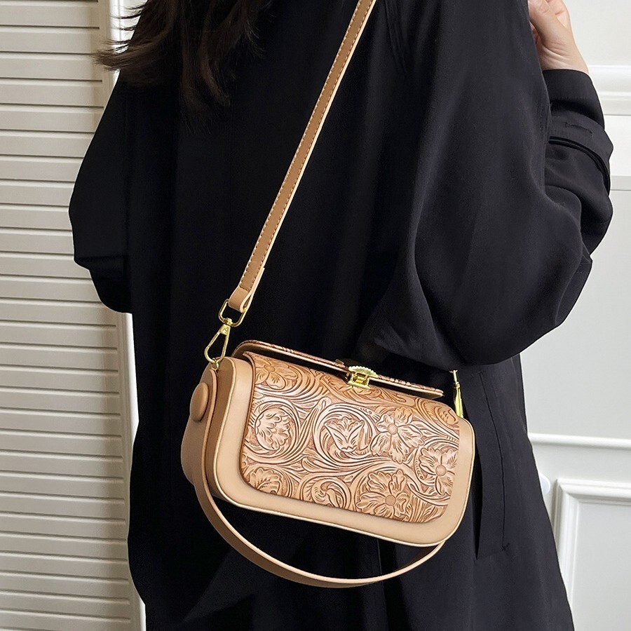 New Fashion Handbag Versatile Shoulder Luxury Bag Crossbody Bag Designer Bag Cross-border Trade Source Factory Simple Color-block Small Square Bag For