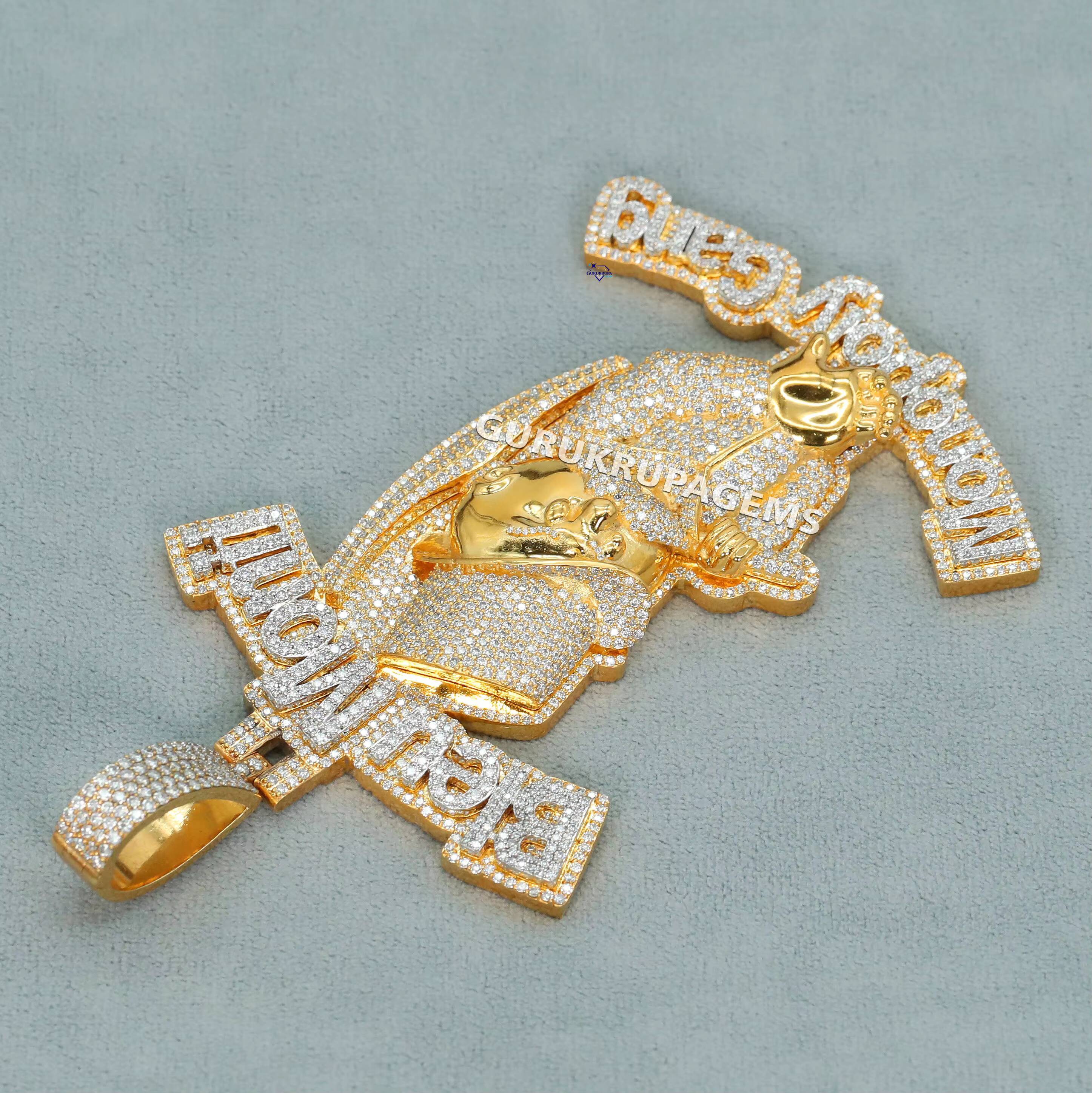 Custom Hip Hop Jewelry in 925 Sterling Silver Moissanite Diamond Pendants for Mens With VVS Clarity for Any Occasion