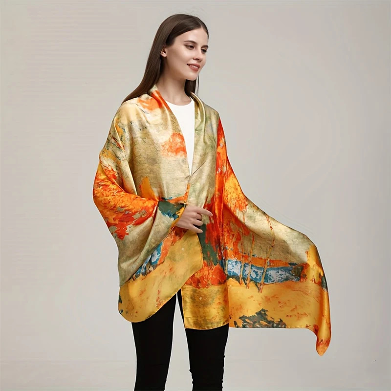 Fashion 180x90cm Satin Silk Scarf Women Large Shawl Wrap Muslim Hijab Headband Beach Stoles Female Bandana Foulard Turban 260302