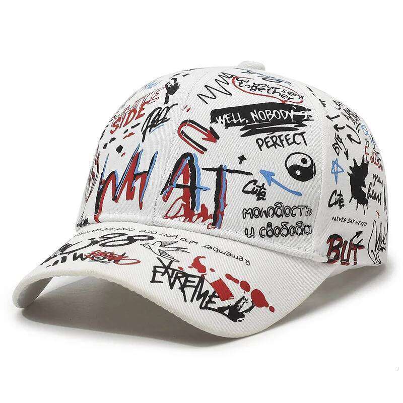 Men's women's spring autumn Korean graffiti letter printed baseball caps, men's sun protection and sunshade hats, outdoo Y260304