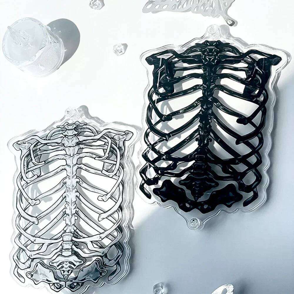 3-Inch Mini Acrylic Frame,Gothic Card Gumei Display Skull Skeleton Frame Can Accommodate Photo Size 5.5x8.5cm H260306