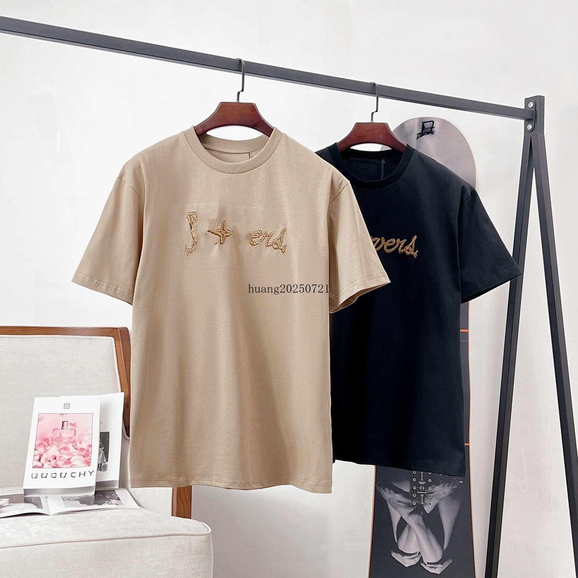 Designer Men's T-shirt Luxury T-shirt Thick Cotton Printed Short Sleeve Women's Top Streetwear Loose Design Casual Fashion Short Sleeve T-shirt US Size XS-XL