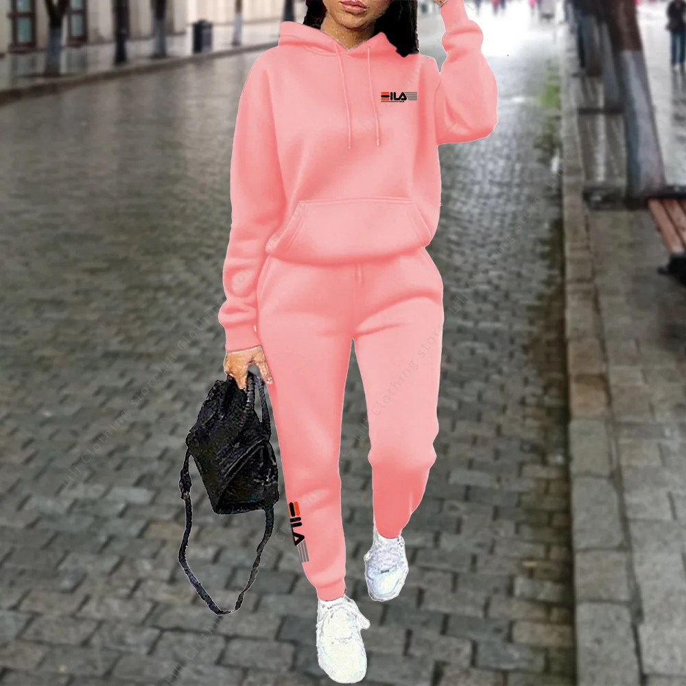 Womens Tracksuit Hoodies Trousers 2PCS Suit Winter Sports Jogging Outfits Fashion Street ner Clothes for Women Pants Set 260306