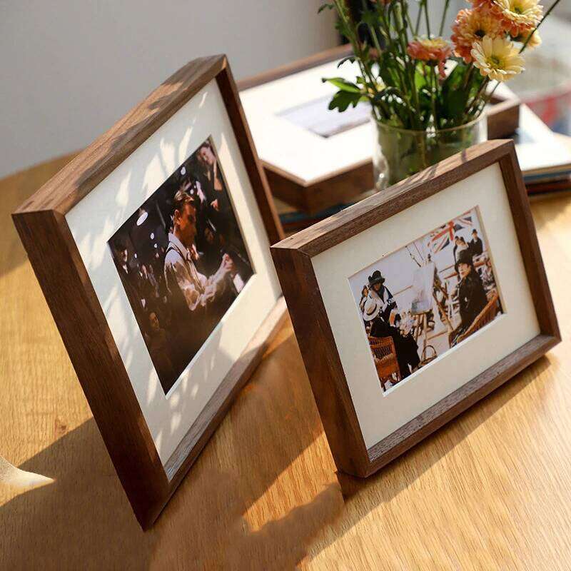 Walnut Picture American Joinery Photo Frame, Solid Wood Desktop Frame Durable Display Home Decor H260306