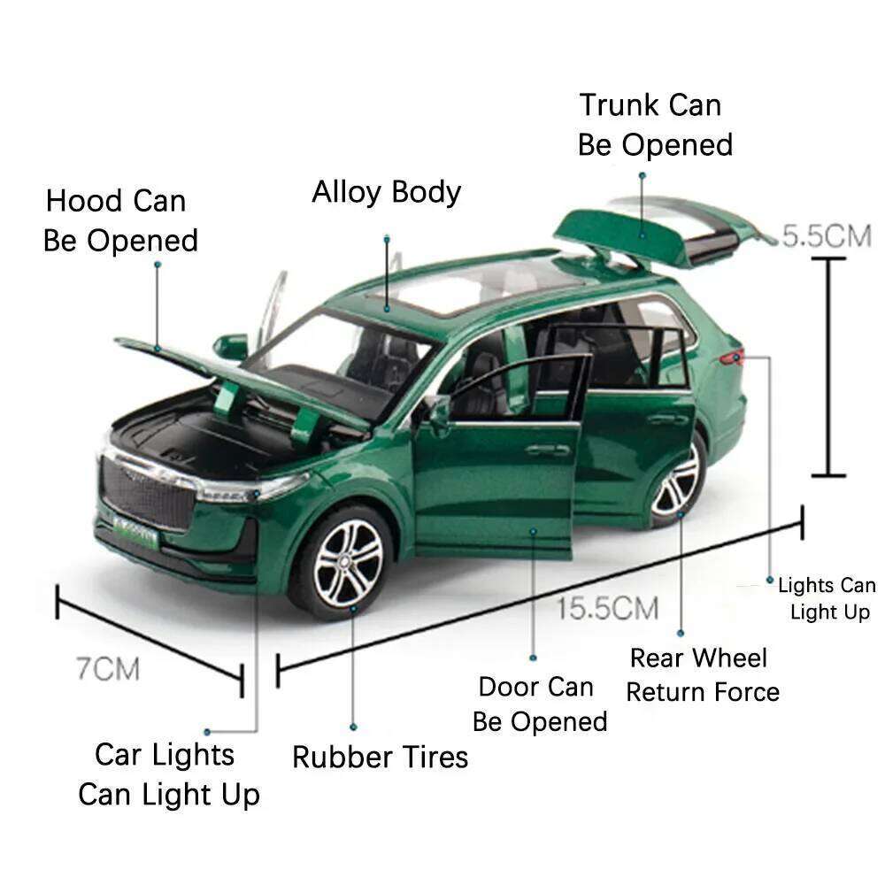 1:32 NIO ES8 ONE Miniature Cars Diecast Alloy Models Toys Doors Opened Sound Light Pull Back Vehices Collect Ornaments Kids Gift Z260306