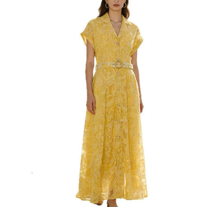 2026 Spring and Summer a3 European and American Elegant and Fashionable Slim fit Sleeveless Shirt with Flip Collar Jacquard Pattern Multi color Long H