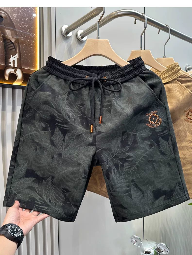 Luxury Brand Designer Clothes European High-End Fashion Heavy Embroidery Casual Sports Plus Size Men's Shorts Trendy Brand 2025 Summer New Five-P