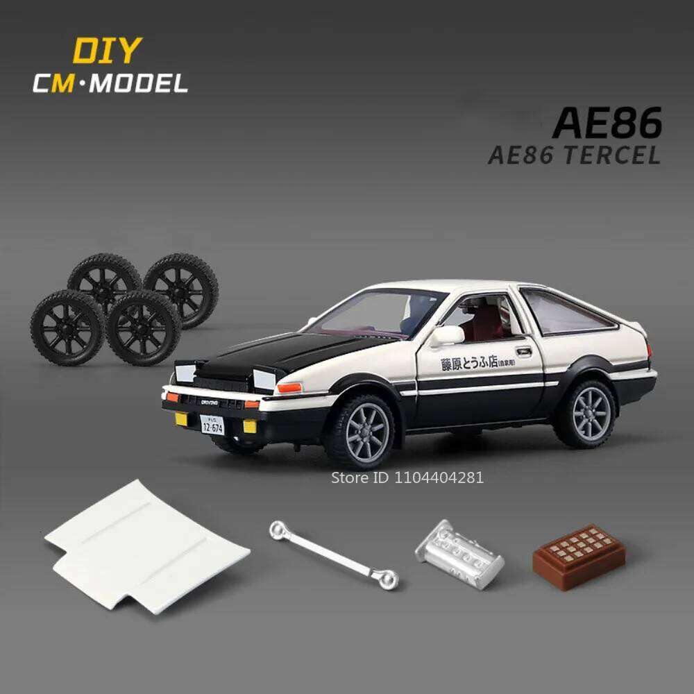 1:43 Pagani Zonda R Models AE86 Miniature Toys Diecast Alloy Cars Quick Detachable Fun Assembling Toy Children's Christmas Gifts Z260306