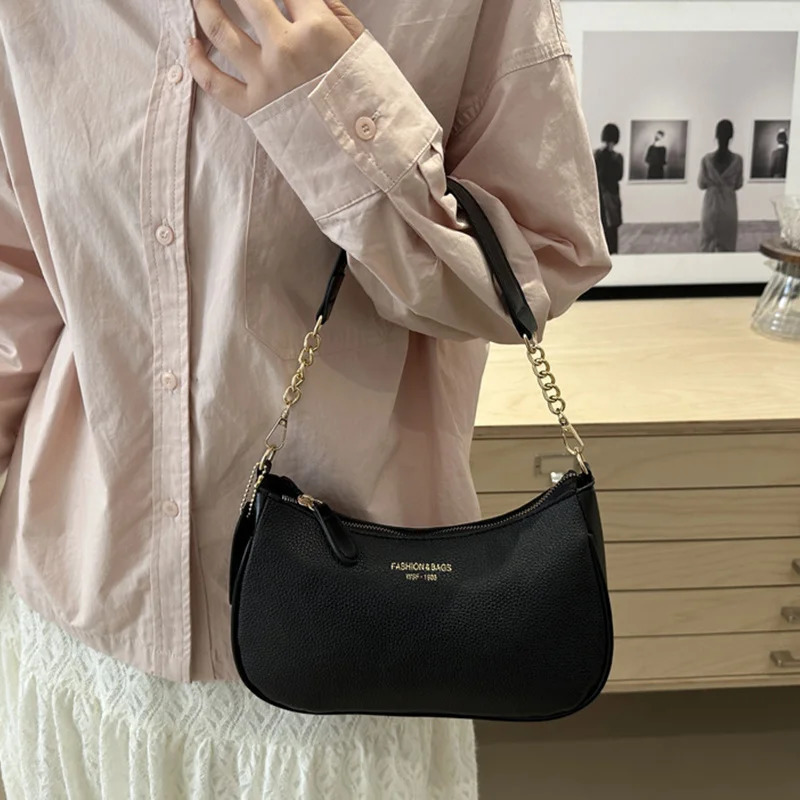 Cherry Pendant Crossbody Bag for Women PU Leather Crescent Bag Adjustable Strap Underarm Bag Closure Handbag for Work Travel 260306
