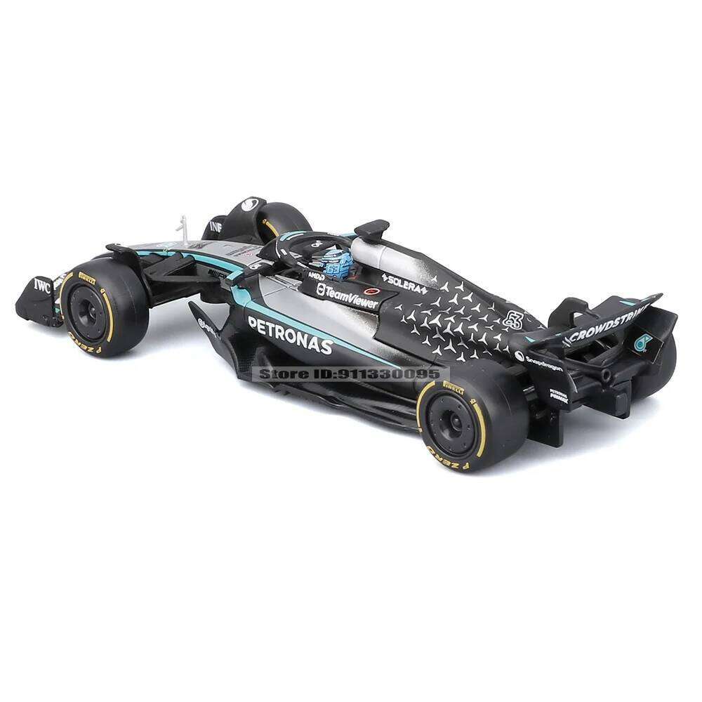 Bburago 1:43 F1 2025 Mercedes-AMG W16 63#George Russell 12#Andrea Kimi Antonelli Alloy Car Die Cast Model Toy with acrylic box Z260307