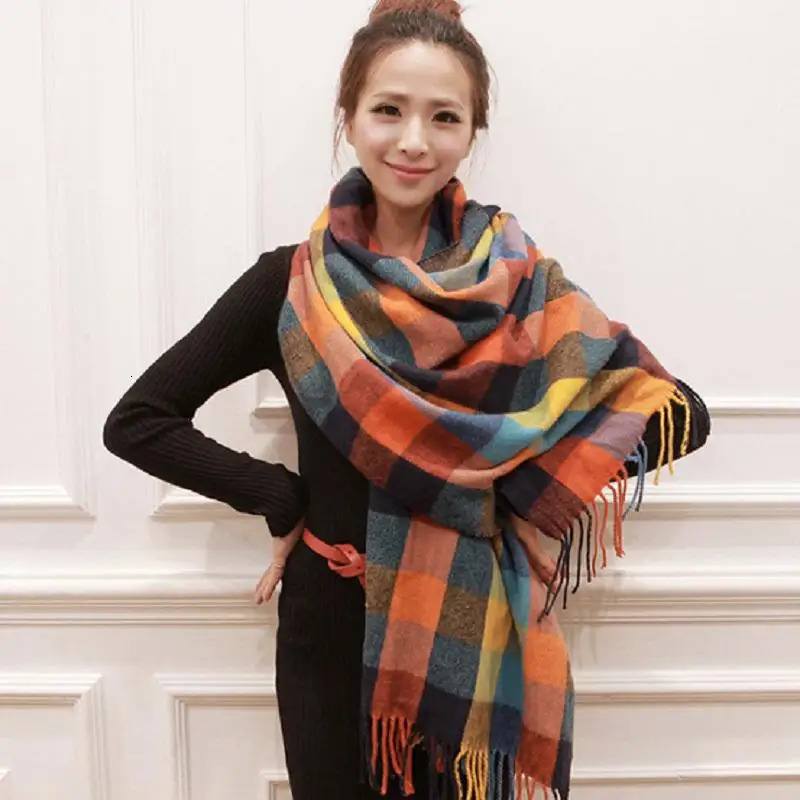 Winter Female Lattice Imitation Cashmere Scarf Autumn And Winter Thick Fashion Warm Wild Scarf Shawl 260302