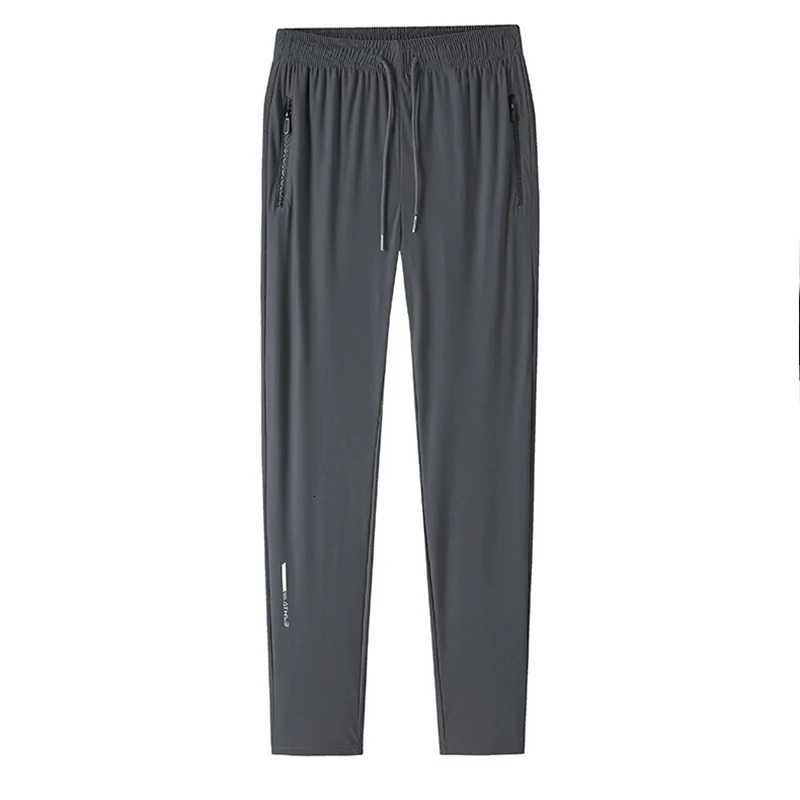 High Quality Ice Silk Pants For Mens Summer Slim Casual Loose High Elasticity Quick Drying Outdoor Running Casual Pants 260306