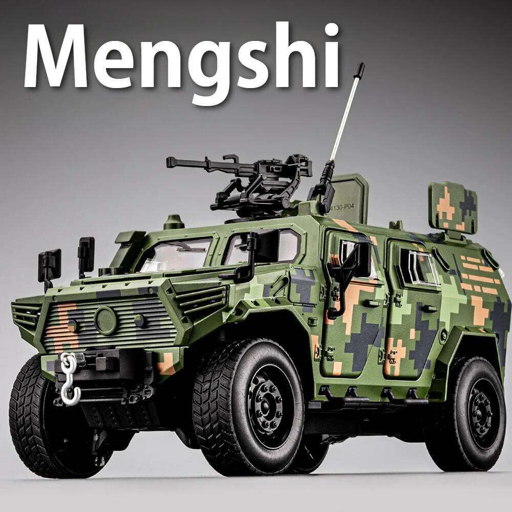 1:20 Dongfeng Mengshi Alloy Armored Vehicles Diecast Model Toys Car Doors Opened Sound Light Pull Back Cars Boys Festival Gifts Z260306