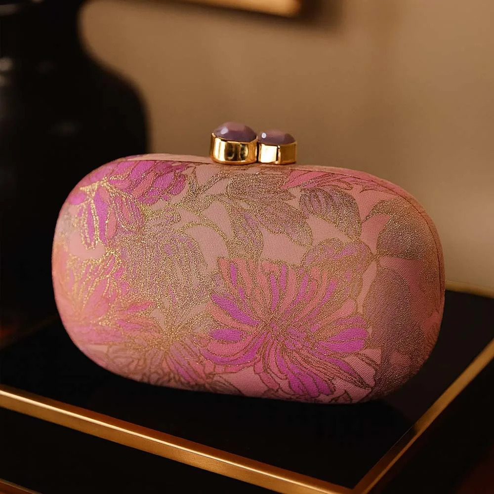 Retro Chinese Style Print Small Clutch Ladies Chain Shoulder Bag Crossbody Fashion Fine Blue Green White Womens Metal Handbags 260307