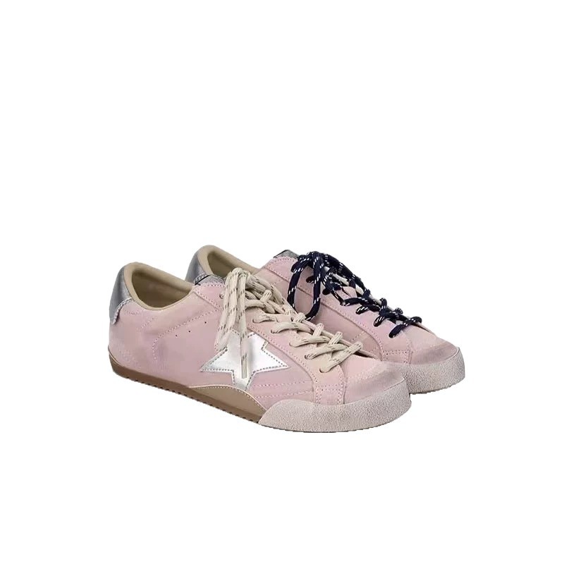 New design Fashion shoes 2026 Women's Glitter Star Distressed Sneakers, Contrast Retro Trainers 35-40 Free Shipping