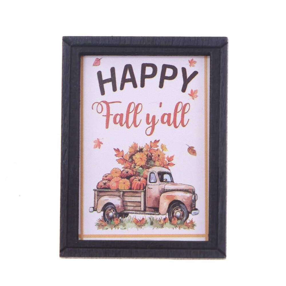 Dollhouse Mini Halloween Mural BJD Miniature Autumn Harvest Thanksgiving Festival Scene Wall Decoration Accessories H260306