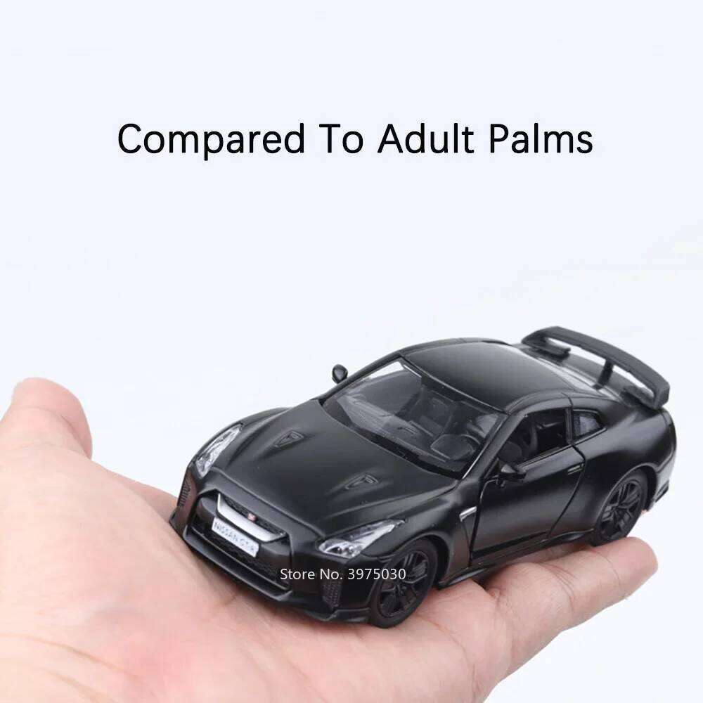 1:36 Scale GTR Alloy Diecast Cars Toys Models Wheel Pull Back Vehicles Doors Opened Rubber Tires Car Model Boys Decoration Gifts Z260307