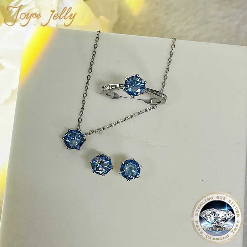 JoyceJelly Moissanite Jewelry Set With 1CT D Color VVS 3EX moissanite stone pass diamond test Wedding Luxury Fine Jewelry gift H260307 - view 4