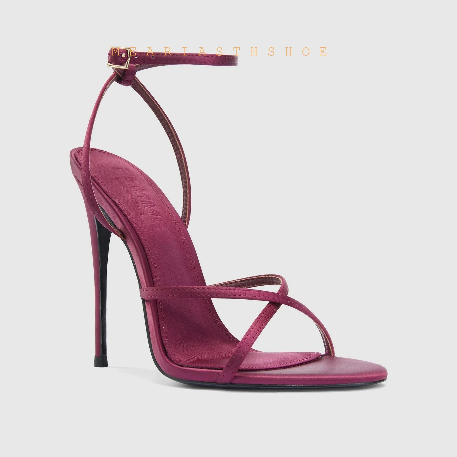 Fashion Silk satin Pumps High Quality Handmade Custom Shoes open Toes Ankle Buckles High Heels Sandals Dress Womens Shoes 260305 - view 5