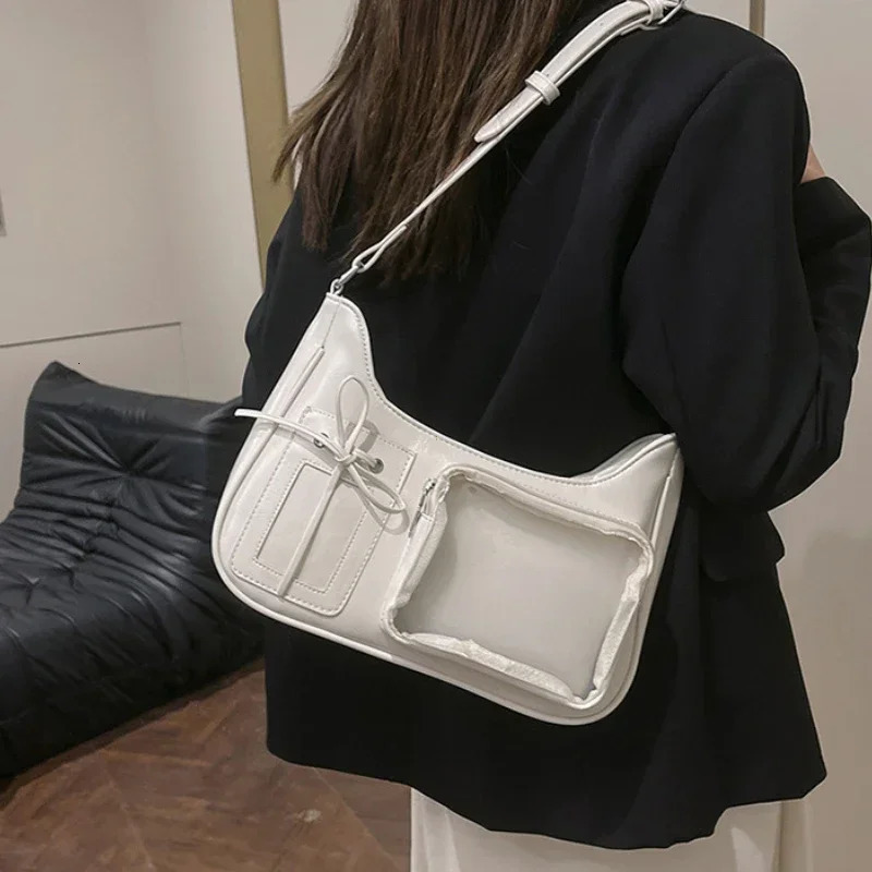 Y2k Harajuku Shoulder Bag Women Korean Transparent Ita Bag School Crossbody Bag Female Japanese Preppy Handbag Purse 260306