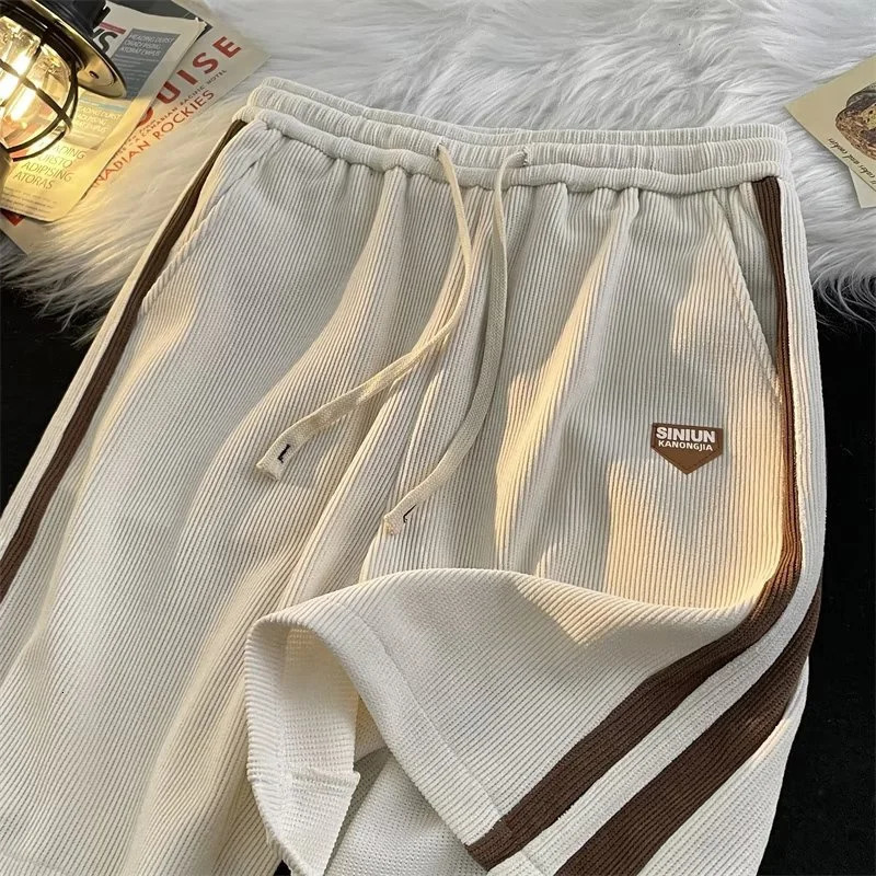 Summer Casual y2k Shorts For Men American Retro Loose Straight Short Pants Fashion Strip Contrasting Color gym shorts 260304