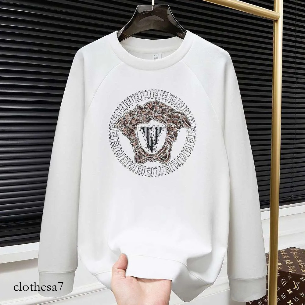 Men's High-End Light Luxury Rhinestone Sweatshirt 2025 Autumn New Trendy Fashion Versatile Long Sleeve