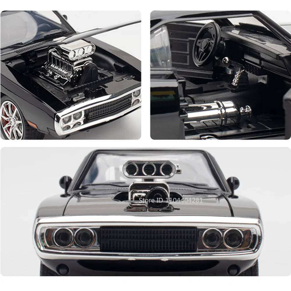 1:24 Charger 1970 Challenger Str Alloy Model Toys Diecast Car with Sound Light Pull Back Miniature Vehices Home Decorations Gift Z260307